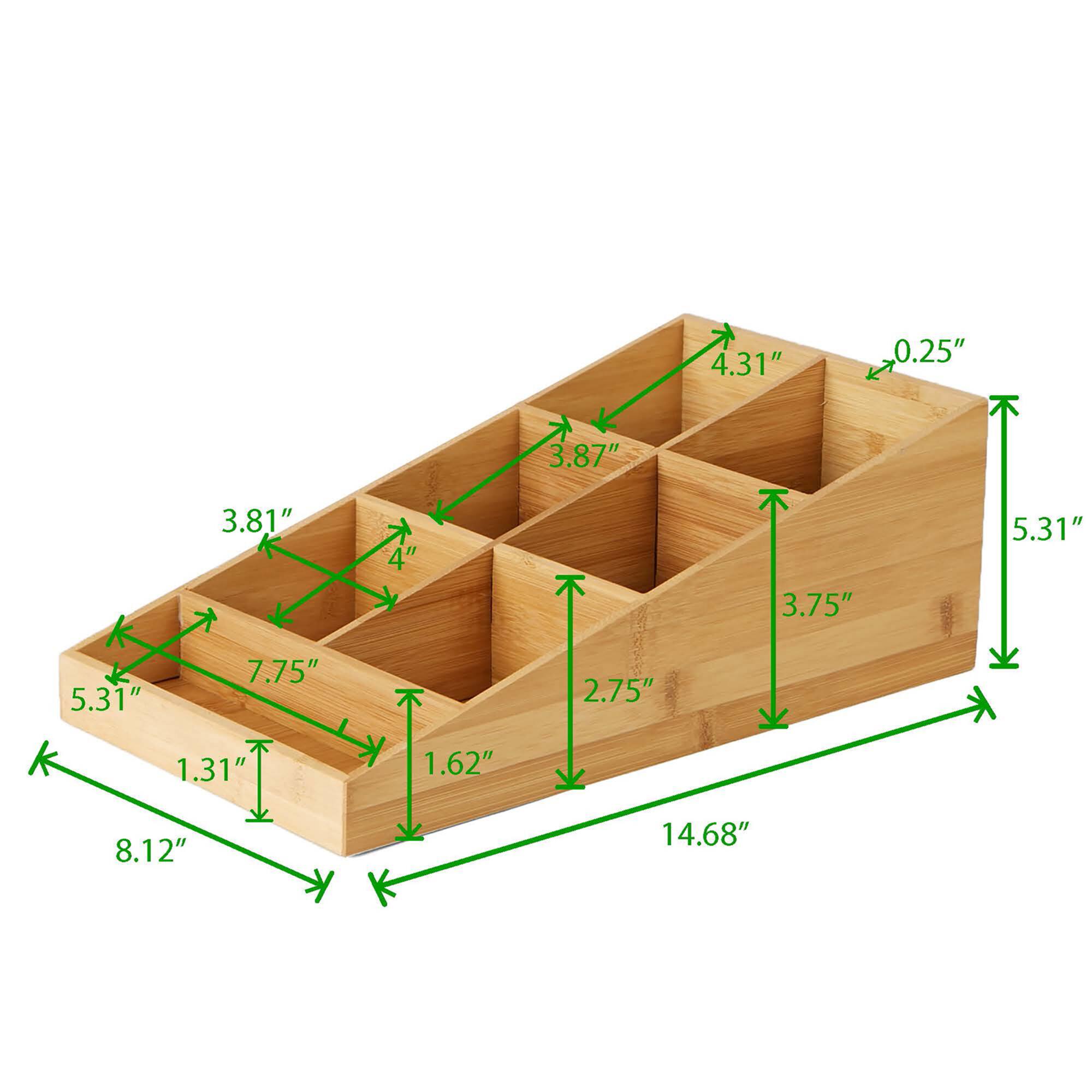 Mind Reader Brown 7 Compartments Coffee Condiment and Accessories Organizer